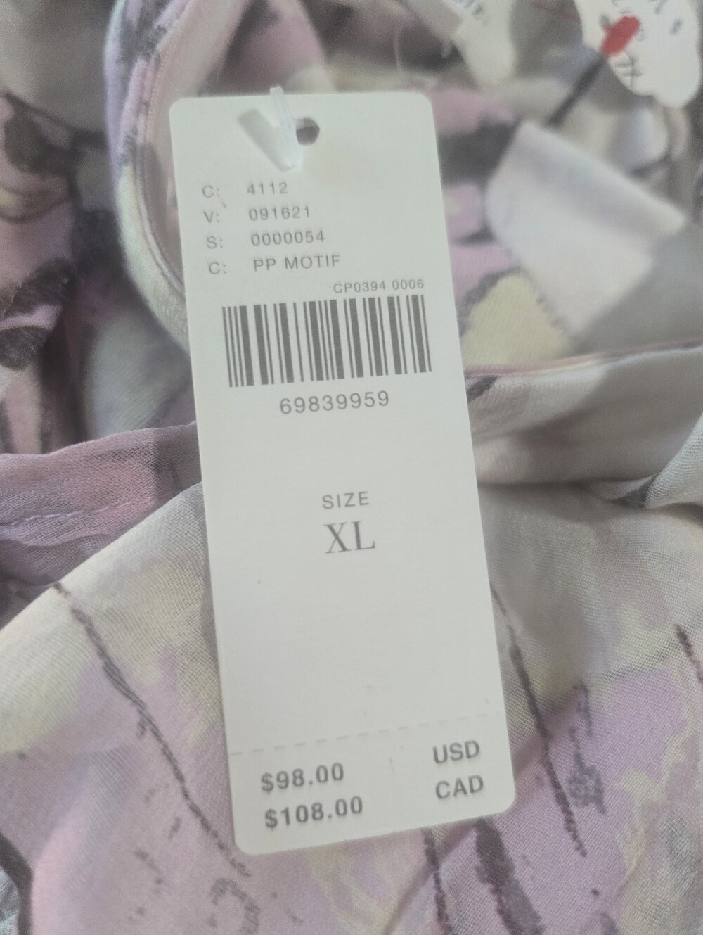 Anthropologie Lavender and White Floral Cropped Blouse - Picture 4 of 8